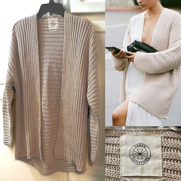 Urban Outfitters Ribbed Open Front Cardigan Size M - Picture 1 of 7